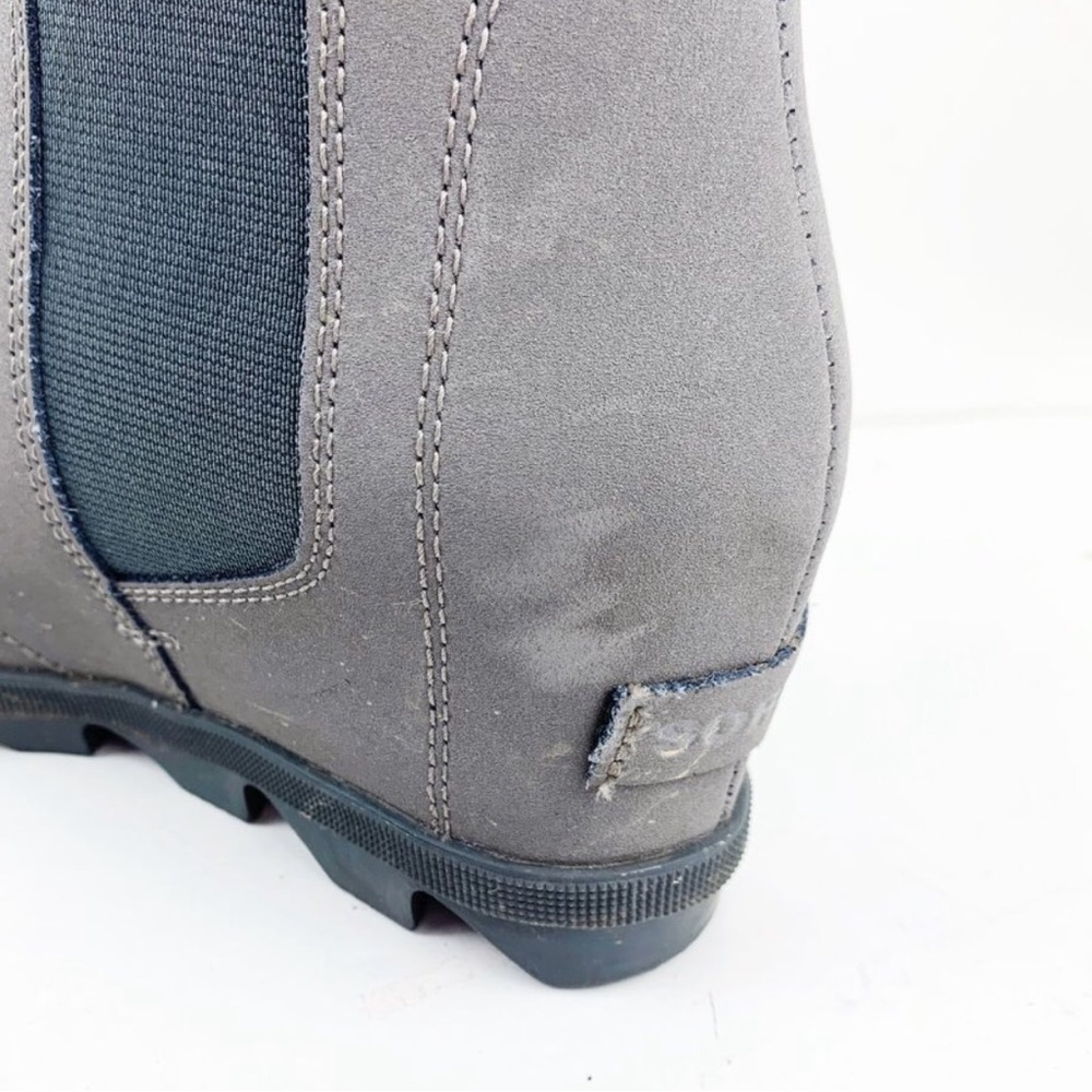 SOREL Gray Joan of Arctic Wedge Hidden Heel Chelsea Boot WOMEN'S Size 5 - Picture 6 of 12